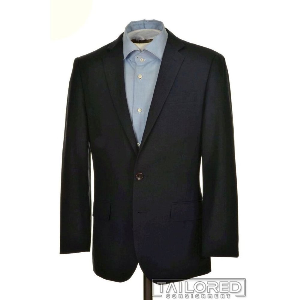 J CREW Ludlow Solid Blue 100% Wool Mens Blazer 36S